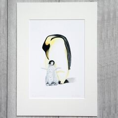 Penguin and chick print