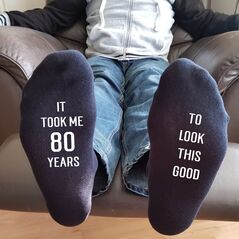 80th Birthday Socks