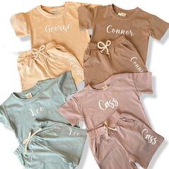 Personalised Children's Tee & Shorts Set in various colours