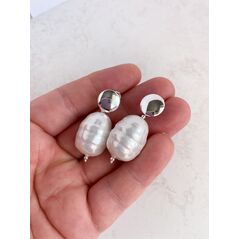 Statement shell earrings in sterling silver