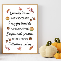 Autumn print, Autumn checklist, Autumn favourites, Autumn home decor