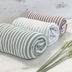 Organic Stripe Knit Blanket